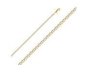 14K Yellow Gold 3.4mm Flat Mariner WP Chain Necklace 24