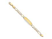 14K Yellow Gold Figaro WP Baby Engravable ID Children s Chain Bracelet 6