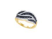 0.50 CTW Diamond 10k Yellow Gold Womens Black Colored Round Diamond Cocktail Band Ring 0.50 CTW Diamond 10k Yellow Gold Womens Black Colored Round Diamond Cocktail Band Ring