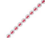 5.88 CTW Diamond Sterling Silver Womens Oval Lab Created Ruby Tennis Bracelet