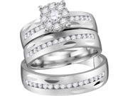 14kt Yellow Gold His & Hers Round Diamond Cluster Matching Bridal Wedding Ring Band Set 3/4 Cttw (Ring Size 9) 14kt Yellow Gold His & Hers Round Diamond Cluster Matching Bridal Wedding Ring Band Set 3/4 Cttw (Ring Size 9)