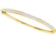 2.00 CTW Diamond 14kt Yellow Gold Womens Princess Diamond Bangle Bracelet