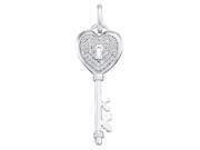 0.18 CTW Diamond 10k White Gold Diamond Cluster Womens Heart Key Love Fine Pendant 0.18 CTW Diamond 10k White Gold Diamond Cluster Womens Heart Key Love Fine Pendant