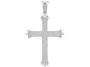 1.65 CTW Diamond 10kt White Gold Mens Round Diamond Christian Roman Cross Charm Pendant
