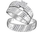 0.4 Ctw Diamond 10kt White Gold His & Hers Round Diamond Cluster Matching Bridal Wedding Ring Band Set 0.4 Ctw Diamond 10kt White Gold His & Hers Round Diamond Cluster Matching Bridal Wedding Ring Band Set
