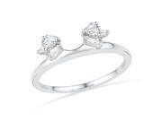 0.20 CTW Diamond 14kt White Gold Womens Baguette Diamond Ring Guard Wrap Solitaire Enhancer 0.20 CTW Diamond 14kt White Gold Womens Baguette Diamond Ring Guard Wrap Solitaire Enhancer