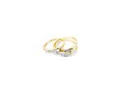 0.1 Ctw Diamond 14kt Yellow Gold His Hers Round Diamond Solitaire Matching Bridal Wedding Ring Band Set