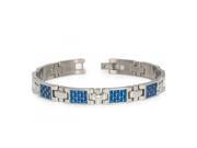 Titanium High Polished With Blue Carbon Fiber Inlay Designer Bracelet