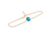 .925 Sterling Silver Gold Plated Single Blue 10mm Eye Anklet 9 1 Size 9