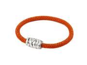 .925 Sterling Silver Stingray Orange String Design Bracelet Size 8