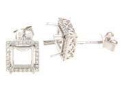 0.42 Ctw Diamond 14K White Gold Ladies Princess Semi Mount Earring 0.42 Ctw Diamond 14K White Gold Ladies Princess Semi Mount Earring