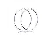 .925 Sterling Silver Plain Hoop Earring 2.5mm .925 Sterling Silver Plain Hoop Earring 2.5mm