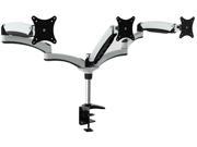 Triple articulating Monitor Mount. Supports 3 monitors 15 to 28 each. Spring Loaded arms provide flexibility in movement and monitor orientation. VESA standard