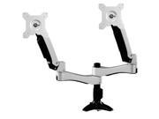 Dual Articulating Monitor Mount. Supports 2 monitors up to 26 . Vesa Standard. Grommet Base