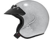 2014 Cyber U 6 Open Face Metal Flake Motorcycle Helmets Silver X Small