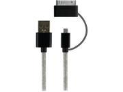 GE 13678 2 in 1 Micro USB Cable with 30 Pin Adapter 3ft