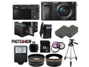 Sony Alpha A6000 Mirrorless Digital Camera with 16 50mm Lens Black Professional Bundle