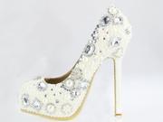 Ivory Wedding Shoes High Quality High Heel Designer Shoes for Wedding Party Bridal Photo Evening Show Platform Wedding Pumps