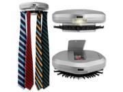 Revolving 30 Tie Automatic Closet Tie Rack Organizer with Cuff Link Compartment