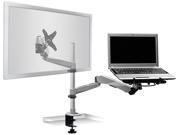 Mount It! MI 75826 Premium Laptop Keyboard Platform with a Dual Monitor Desk Mount with c clamp that fits 13? 27? Monitors.