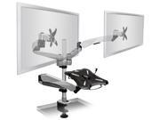 Mount It! MI 75821 Premium Laptop Keyboard Platform with a Dual Monitor Desk Mount and a Grommet that fits 13? 27? Monitors
