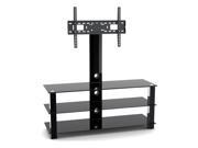 Mount it! 32 60 Inch Flat Panel TV Mount and Glass Entertainment Center Combo 3 Shelf