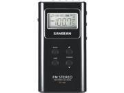 SANGEAN DT 180BK FM Stereo AM PLL Synthesized Pocket Receiver Black