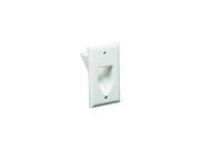 Datacomm Electronics 45 0001 wh 1 gang Recessed Cable Plate white