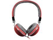 Storm Series Full Size Red Headphones with Mic and Volume