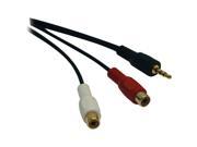 Tripp Lite 3.5 mm Mini Stereo to 2 RCA Audio Y Splitter Adapter Cable M F 6 in. P315 06N