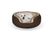 K H PET PRODUCTS 7004 Chocolate Tan K H PET PRODUCTS ROUND N PLUSH BOLSTER DOG BED SMALL CHOCOLATE TAN 20 X 25 X 8