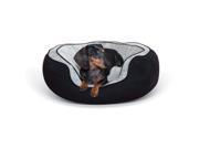K H PET PRODUCTS 7005 Black Gray K H PET PRODUCTS ROUND N PLUSH BOLSTER DOG BED SMALL BLACK GRAY 20 X 25 X 8