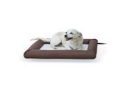 K H PET PRODUCTS 1079 Brown K H PET PRODUCTS DELUXE LECTRO SOFT OUTDOOR HEATED PET BED SMALL BROWN 19.5 X 23 X 2.5