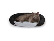 K H PET PRODUCTS 4214 Gray Black K H PET PRODUCTS SELF WARMING BOLSTER BED GRAY BLACK 14 X 17 X 5