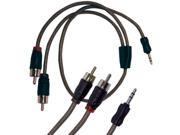 Wet Sounds Inc Wet Sounds Rca To 3.5mm Quad Shielded Rca Adapter W high Contact Rca Tips 6