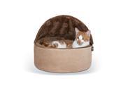 K H PET PRODUCTS 2995 Chocolate Tan K H PET PRODUCTS SELF WARMING KITTY BED HOODED SMALL CHOCOLATE TAN 16 X 16 X 12.
