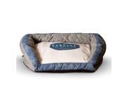 K H PET PRODUCTS 7222 Gray Blue K H PET PRODUCTS VINTAGE BOLSTER PET BED GENUINE LOGO SMALL GRAY BLUE 21 X 30 X