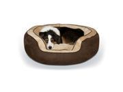 K H PET PRODUCTS 7024 Chocolate Tan K H PET PRODUCTS ROUND N PLUSH BOLSTER DOG BED LARGE CHOCOLATE TAN 29 X 35 X 12