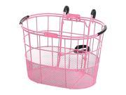 Bicycle Basket Sunlite Front Wire Mesh Oval Lift Off Standard Pink with Bracket