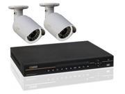 IP HD 4 CHANNEL HD DIGITAL SECURITY SYSTEM WITH 2 720P HD IP BULLETS QC804 261 1