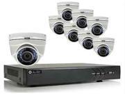 Alibi 8 Camera 2.1 Megapixel 65 IR HD TVI Hybrid Outdoor Video Security System