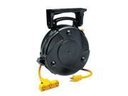 Industrial Retractable 40 Ft 12 3 Ext Cord Reel w Tri Tap and Circuit Breaker 8040T P