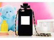 New Fashion Perfume Bottle Telephone Case Bowknot Style Design Hangbag Phone Cover with Chain for iPhone 5S Color Black