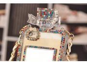 Lixurious Colorful Handmade Set Auger Crystal Perfume Bottle Shaped with Chain Handbag Telephone Case Cover Bowknot Style Design for iPhone 4 Color White