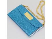 Wallet Case with ID Holder Credit Card Slot Inner Pocket Wrist Strap for Apple iPhone 5 iPhone 5S Color Blue