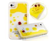 Best Fashion Phone Case Transparent Plastic 3D Quicksand Flowing Liquid Swimming Fish Case for iPhone 4 4S Color Yellow