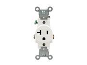 White COMMERCIAL GRADE Single Outlet Receptacle 20A 125V 5801 W