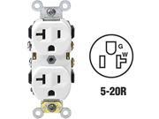 White COMMERCIAL Receptacle Duplex Outlet 20A 125V 5 20 5800 W