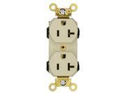 Ivory LEV LOK INDUSTRIAL Receptacle Duplex Outlet 20A M5362 I Boxed
