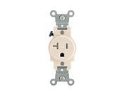 Light Almond TAMPER RESISTANT COMMERCIAL Single Outlet Receptacle 20A T5020 T